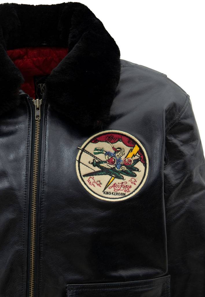 Queen Kerosin Leder Aviator Jacke «Air Force 42» Speichern exportieren
