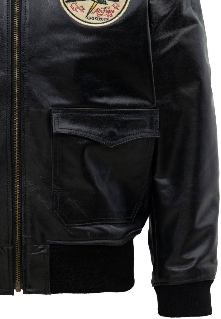Queen Kerosin Leder Aviator Jacke «Air Force 42» Speichern exportieren
