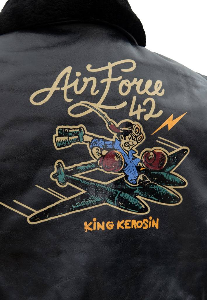 Queen Kerosin Leder Aviator Jacke «Air Force 42» Speichern exportieren