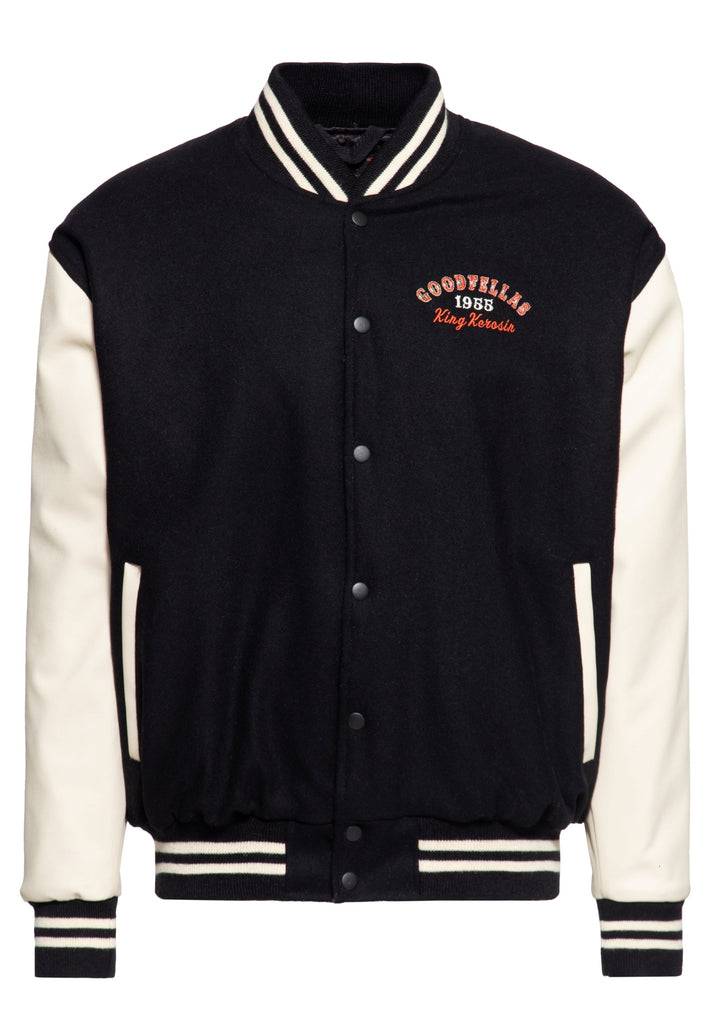 Queen Kerosin Baseball Leder Jacke «Goodfellas Beer» 50% Rabatt für begrenzte Zeit