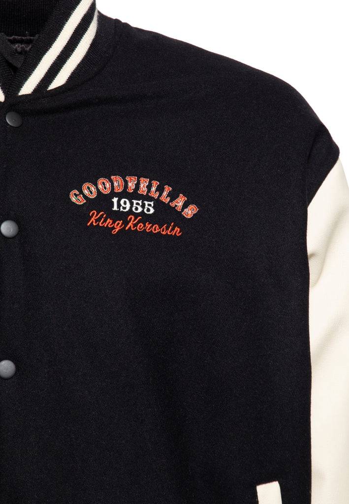 Queen Kerosin Baseball Leder Jacke «Goodfellas Beer» 50% Rabatt für begrenzte Zeit