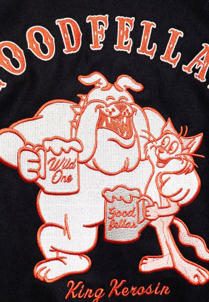 Queen Kerosin Baseball Leder Jacke «Goodfellas Beer» 50% Rabatt für begrenzte Zeit