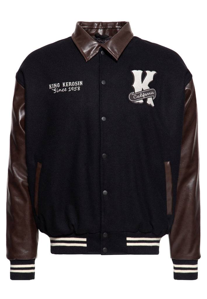 Queen Kerosin College Leder Jacke «Pharaos» Rabatte dieses Monats