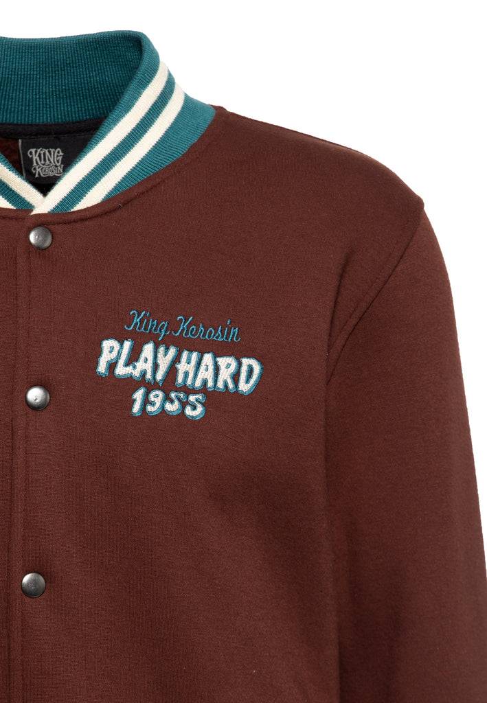 Queen Kerosin College Sweat Jacke «Play Hard» 2025