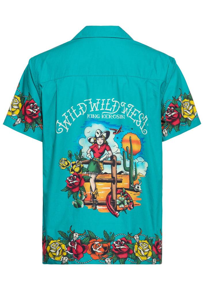 Queen Kerosin Hawaiihemd «Wild Wild West Texas» aus Bio-Baumwolle Fabrik Onlineshop