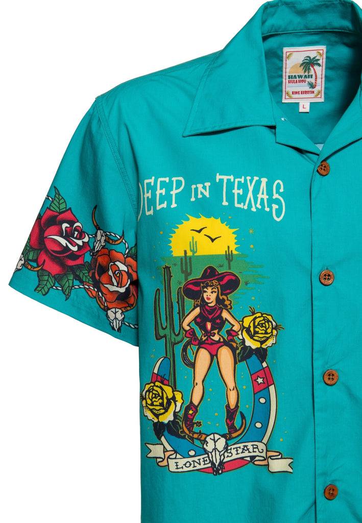Queen Kerosin Hawaiihemd «Wild Wild West Texas» aus Bio-Baumwolle Fabrik Onlineshop