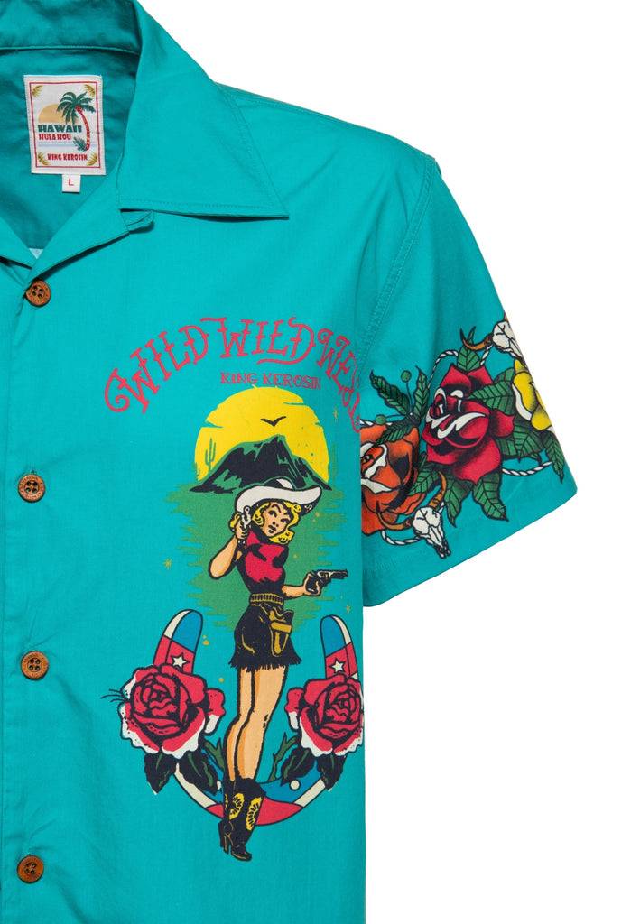 Queen Kerosin Hawaiihemd «Wild Wild West Texas» aus Bio-Baumwolle Fabrik Onlineshop