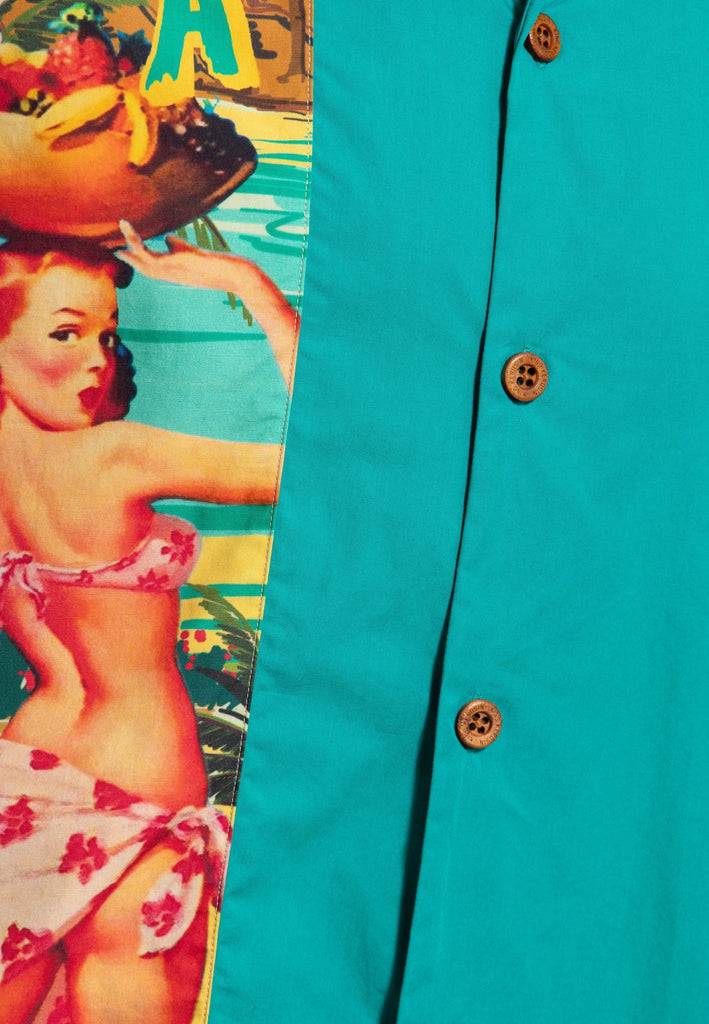Queen Kerosin Panel Hemd «Pin-Up Hawaii» Flash Sale