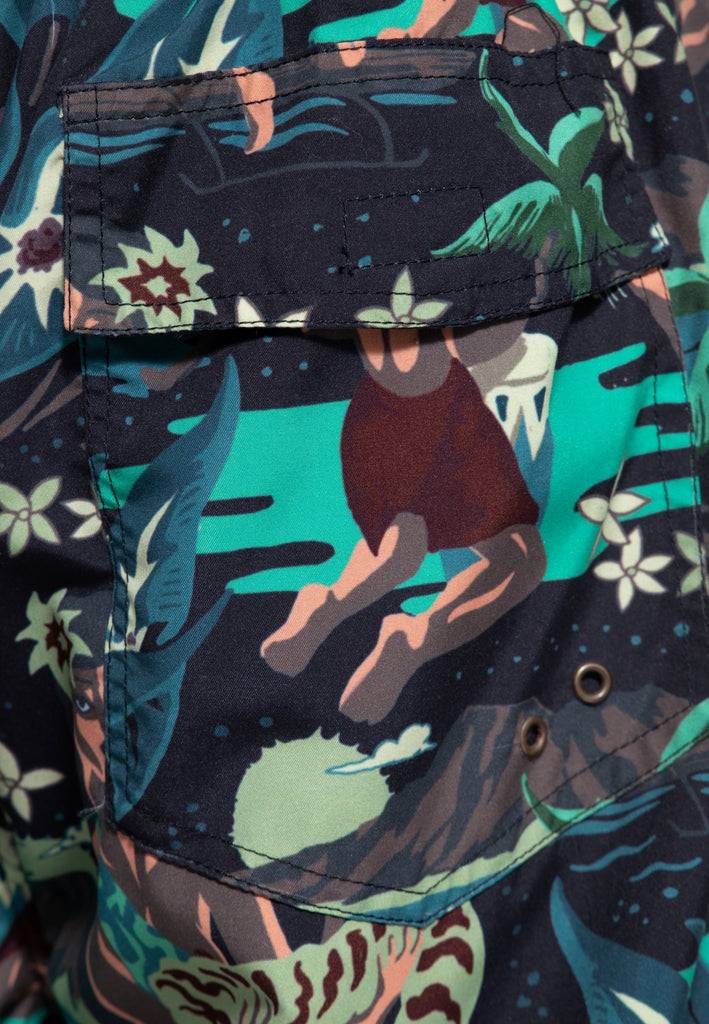 Queen Kerosin Badeshorts «Tropical Hulla Hou» Online Shopping