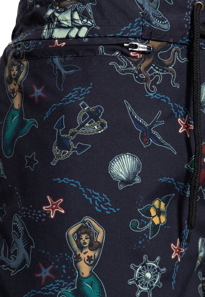Queen Kerosin Designer-Badeshorts «Sailor» Saisonschlussverkauf