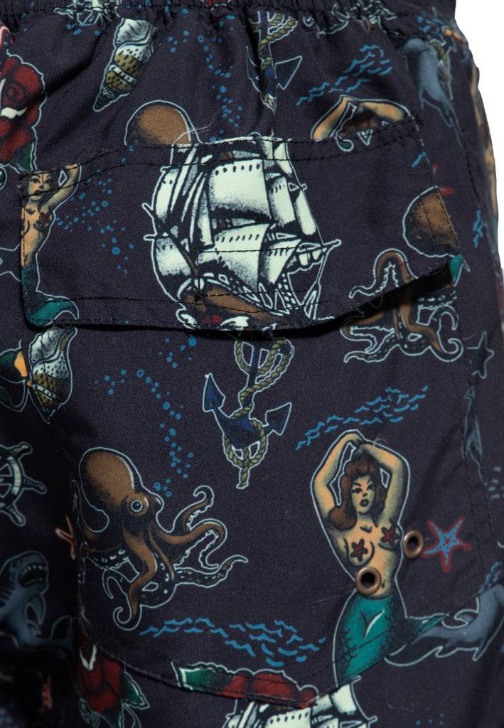 Queen Kerosin Designer-Badeshorts «Sailor» Saisonschlussverkauf