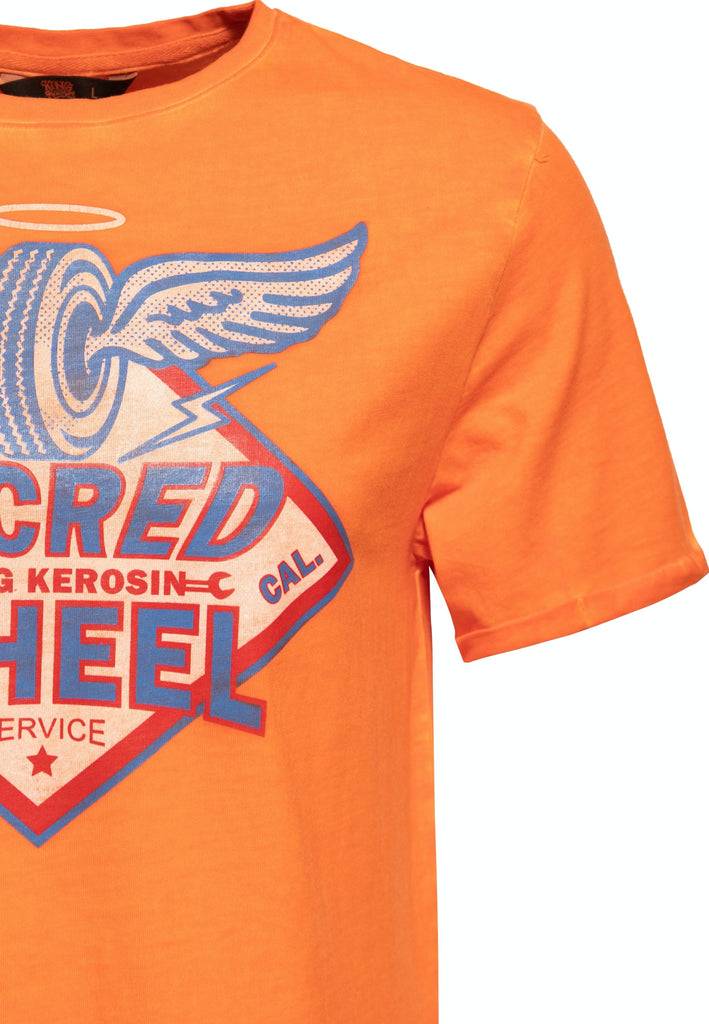 Queen Kerosin Oil Washed T-Shirt «Sacred Wheel» Osterangebot