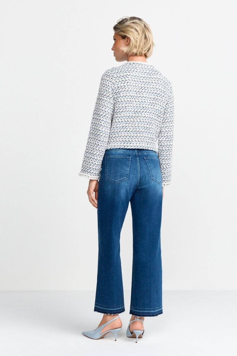 Eich & Royal Kurze Bouclé-Jacke in Blauweiß Kostenloser Versand international