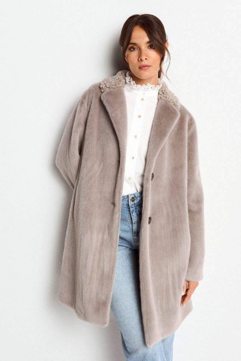 Eich & Royal Mantel aus weichem Fake Fur Großer Ausverkauf