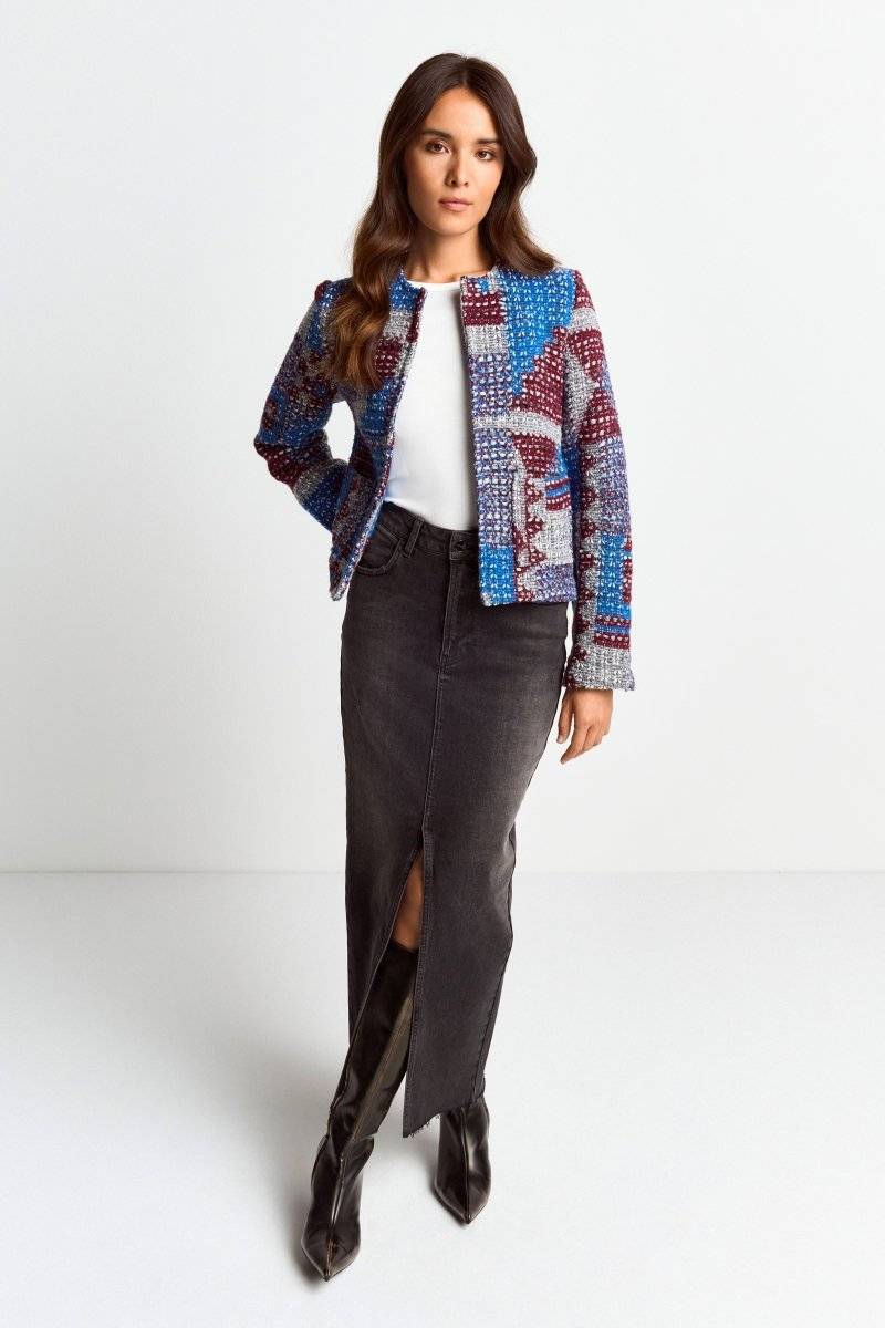 Eich & Royal Mehrfarbige Bouclé-Jacke Begrenztes Angebot