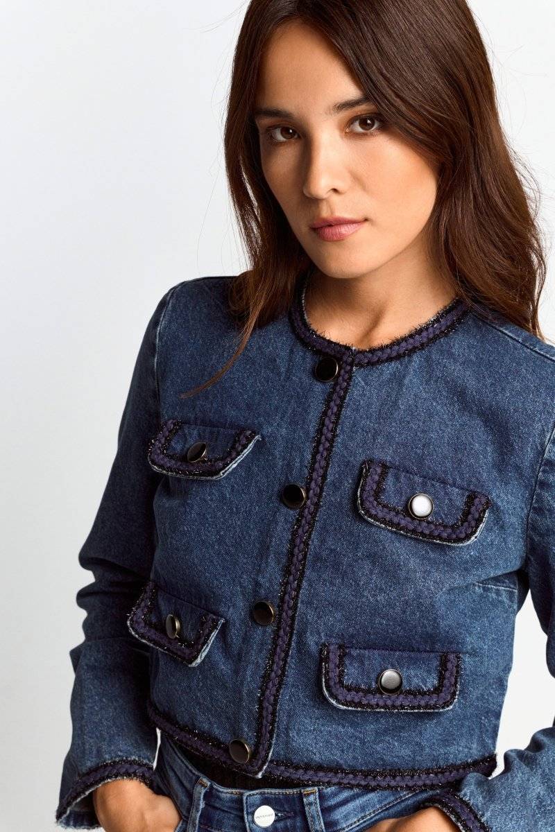Eich & Royal Denim-Jacke mit Zierborten Online Shopping