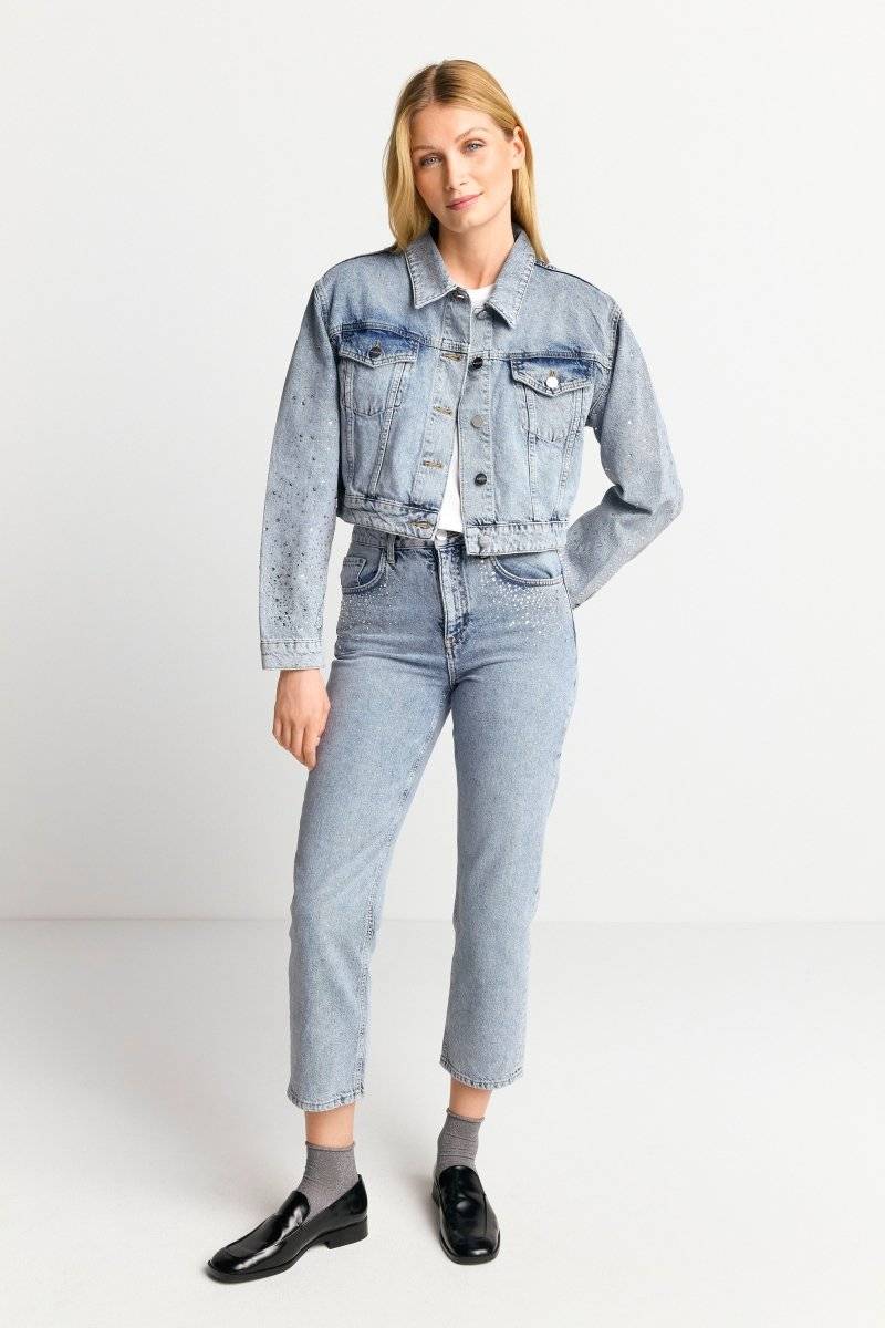 Eich & Royal Denim-Jacke mit Strassdetails Jubiläumsangebot