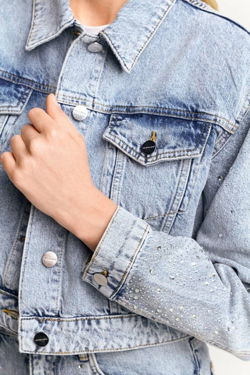 Eich & Royal Denim-Jacke mit Strassdetails Jubiläumsangebot