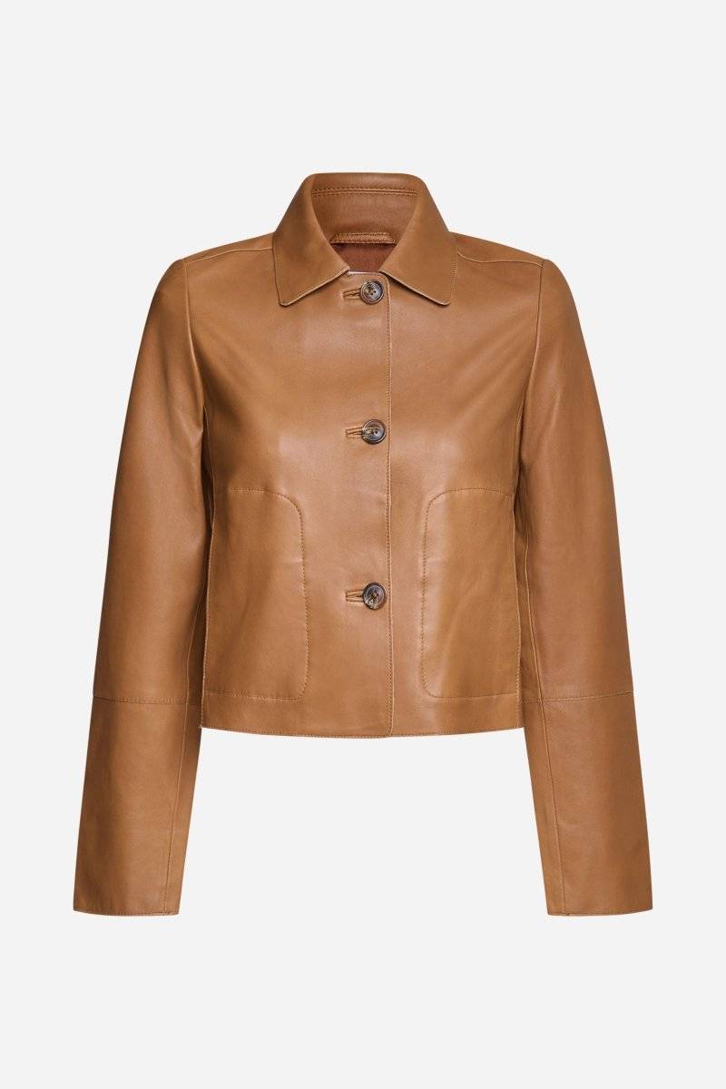 Eich & Royal Kurze Lederjacke mit Kragen Lagerräumung