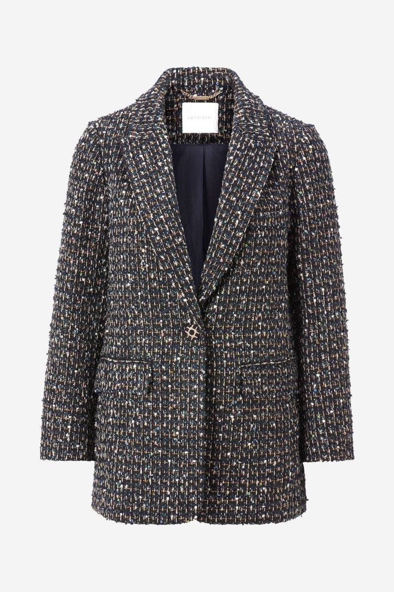 Eich & Royal Bouclé-Blazer mit Statement-Knopf Black Friday Preise