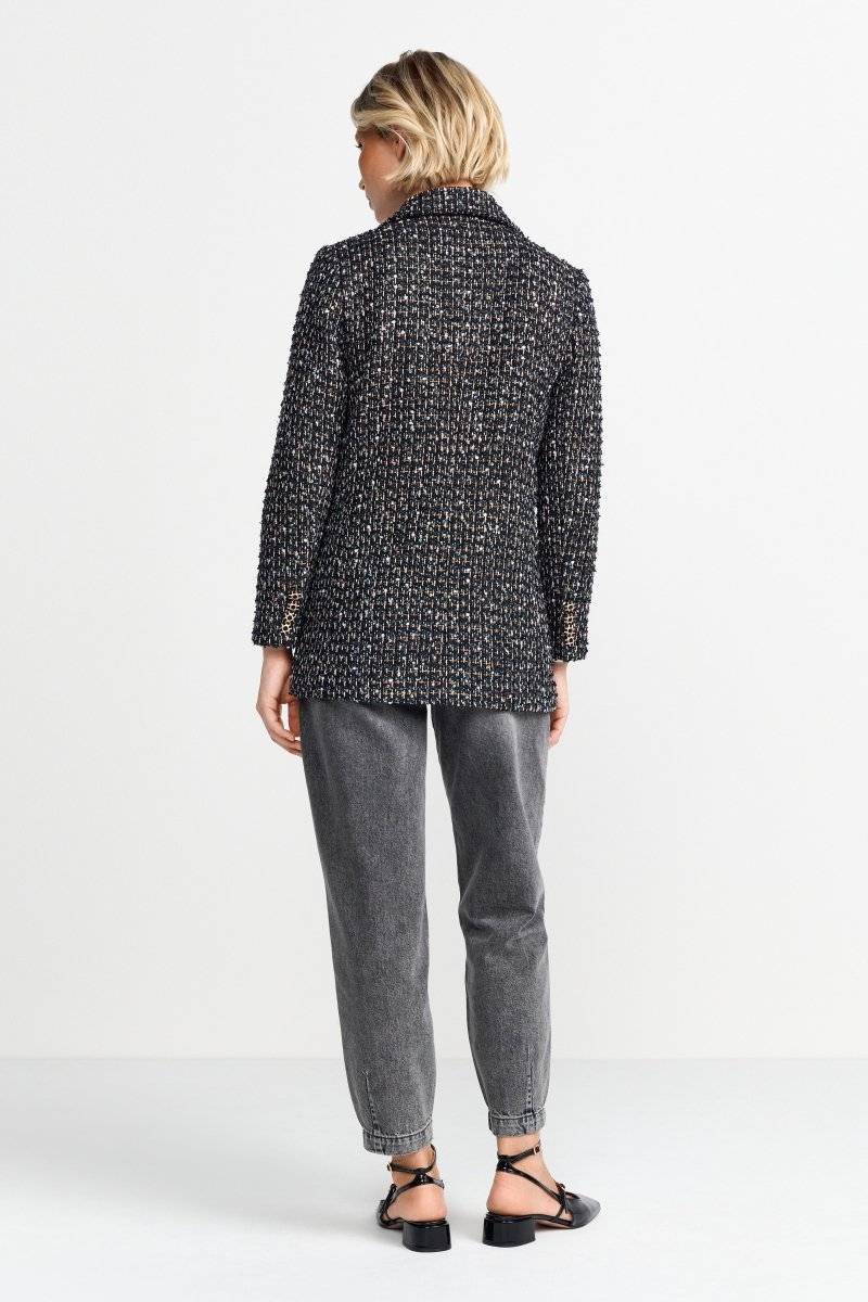 Eich & Royal Bouclé-Blazer mit Statement-Knopf Black Friday Preise