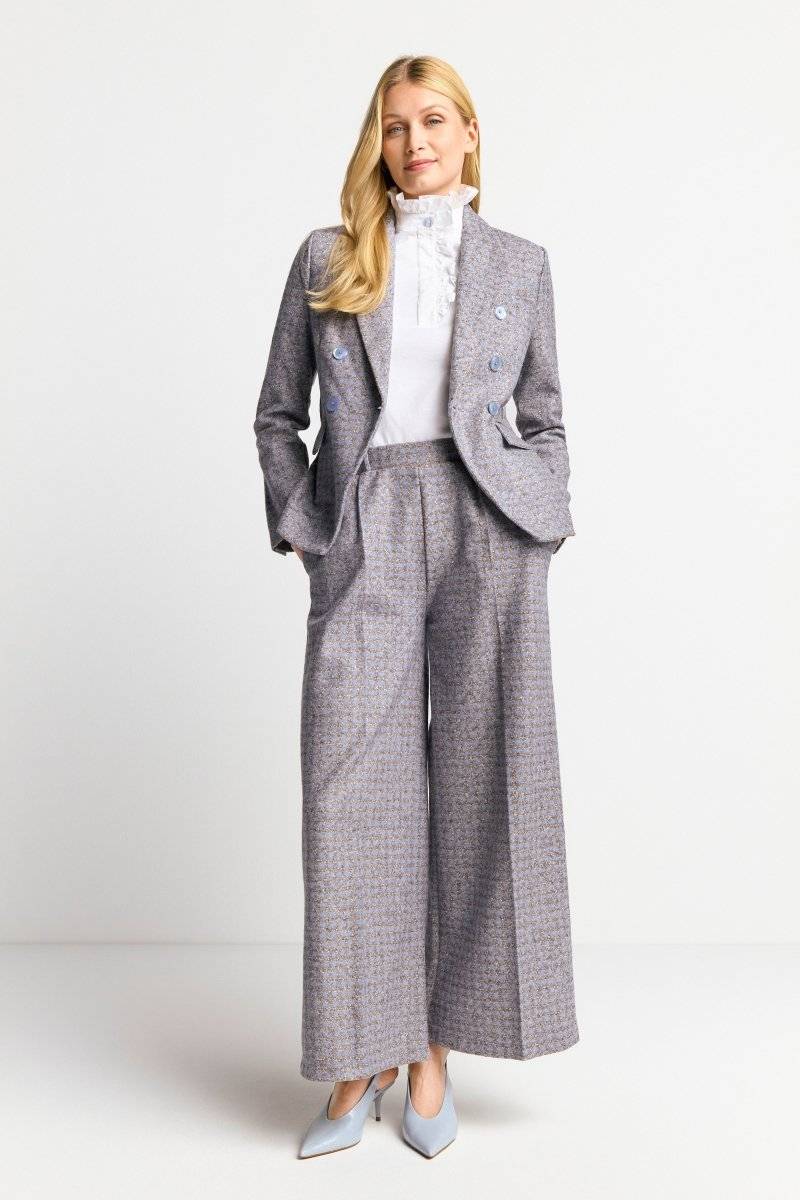Eich & Royal Karierter Wollblazer mit Reverskragen Flash Sale