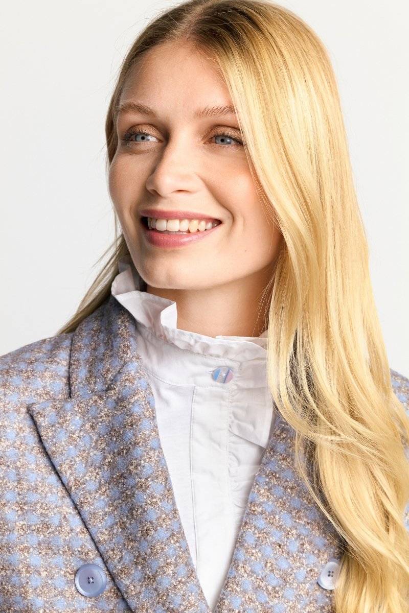 Eich & Royal Karierter Wollblazer mit Reverskragen Flash Sale