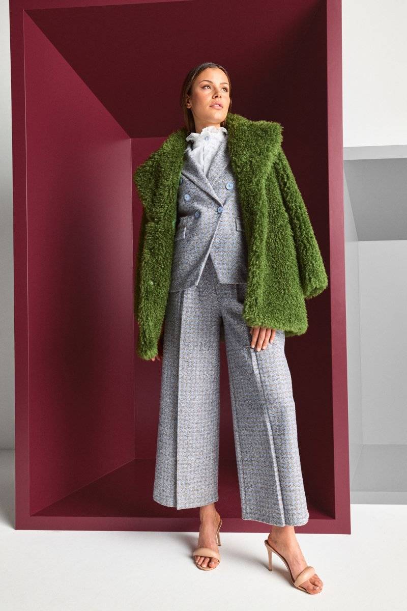 Eich & Royal Karierter Wollblazer mit Reverskragen Flash Sale