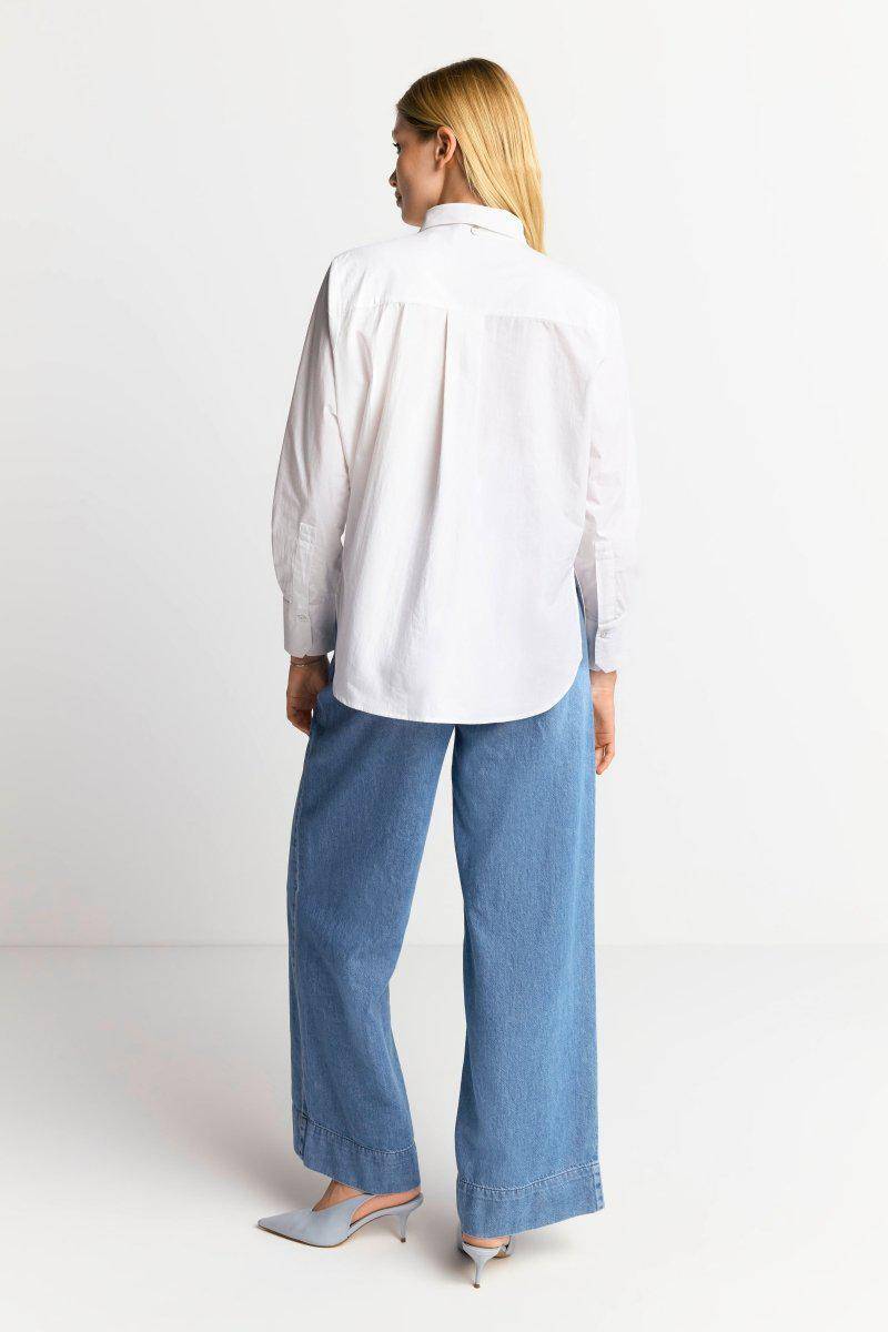 Eich & Royal Weiße Bluse mit Bindekragen Blitzangebot