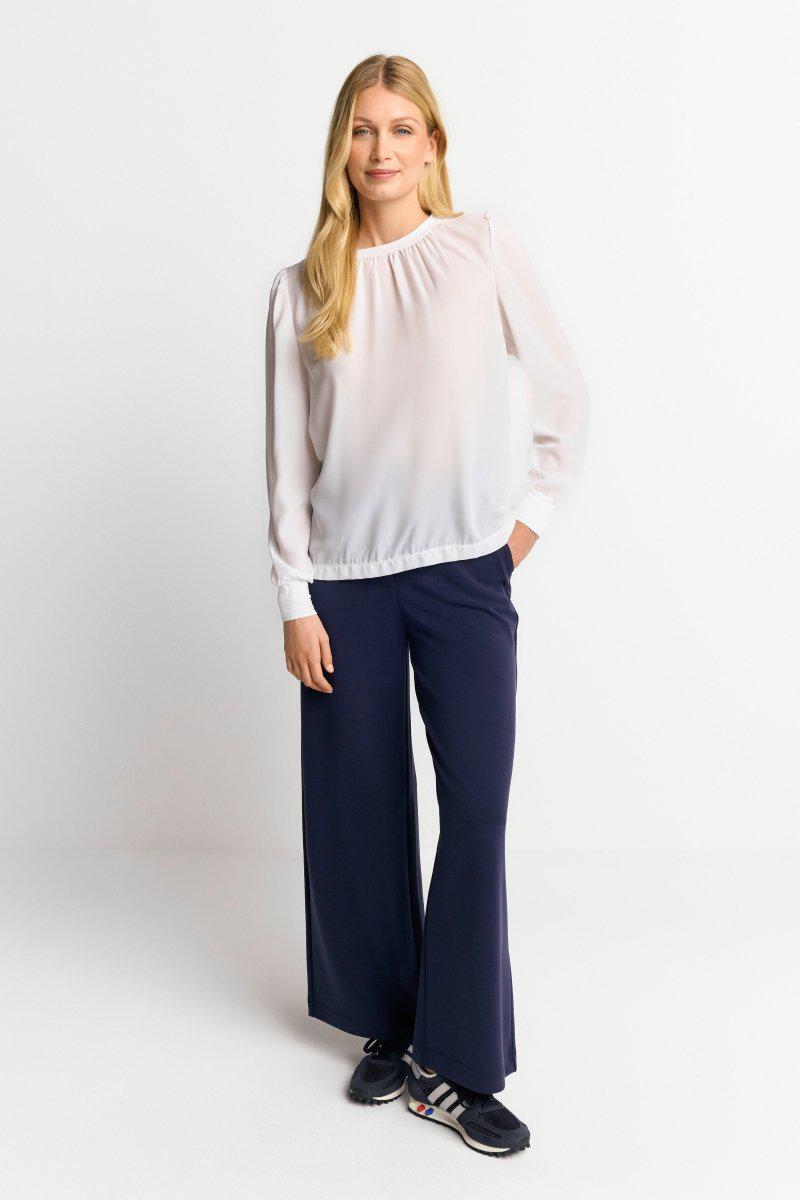 Eich & Royal Chiffonbluse mit Rundhalsausschnitt Große Rabatte