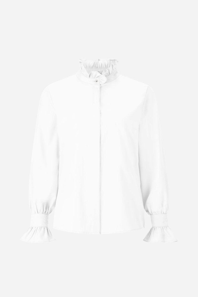 Eich & Royal Weiße Bluse mit Rüschenkragen Saisonale Angebote