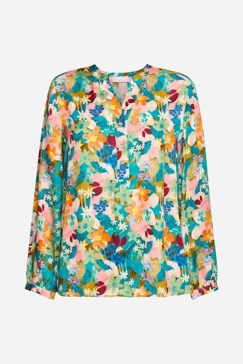 Eich & Royal V-Neck-Bluse mit Knöpfen Räumungsverkauf