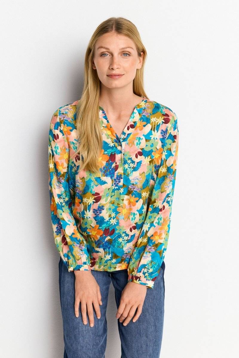 Eich & Royal V-Neck-Bluse mit Knöpfen Räumungsverkauf
