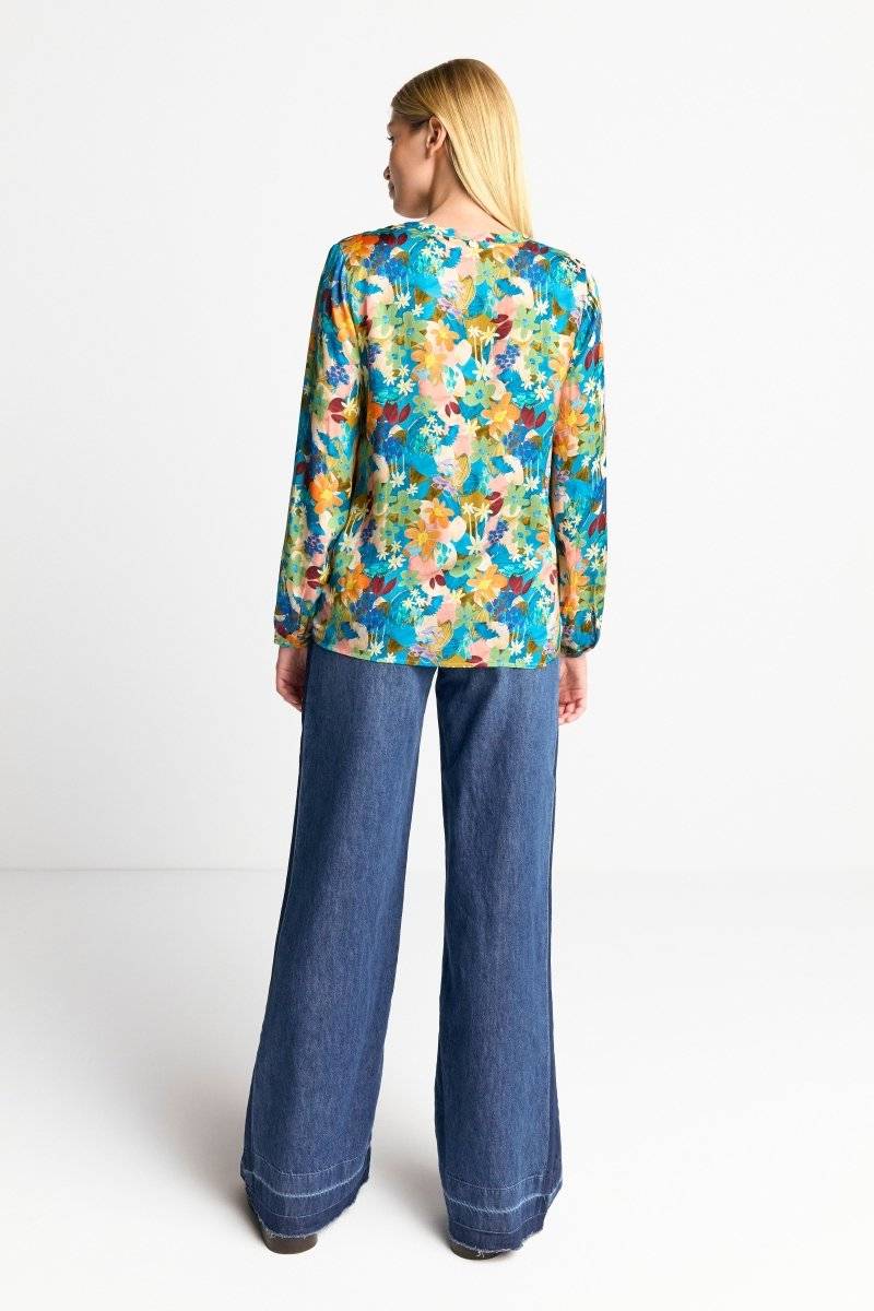 Eich & Royal V-Neck-Bluse mit Knöpfen Räumungsverkauf