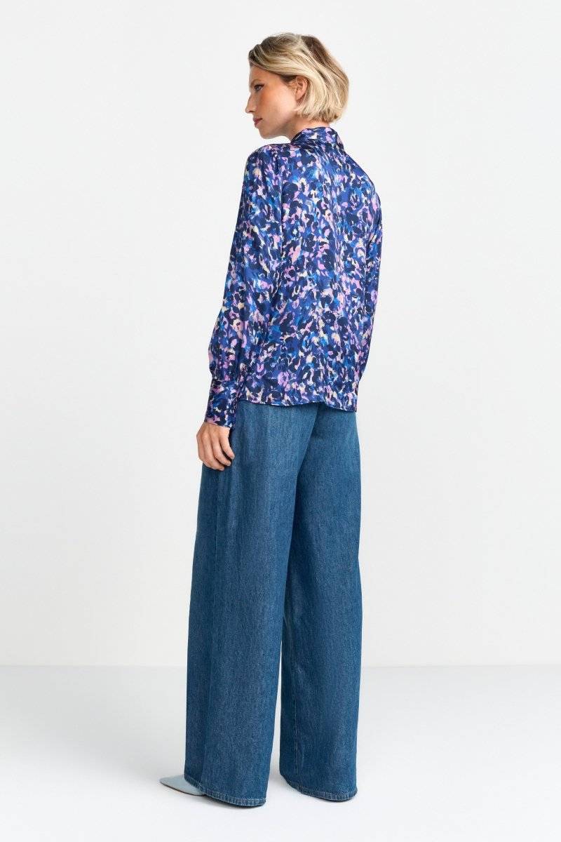 Eich & Royal Schluppenbluse mit Leo-Print Tiefpreis