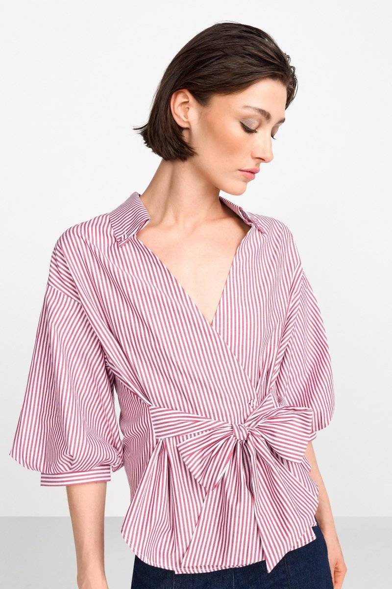 Eich & Royal Wickelbluse mit V-Neck und Streifen Wochenangebot