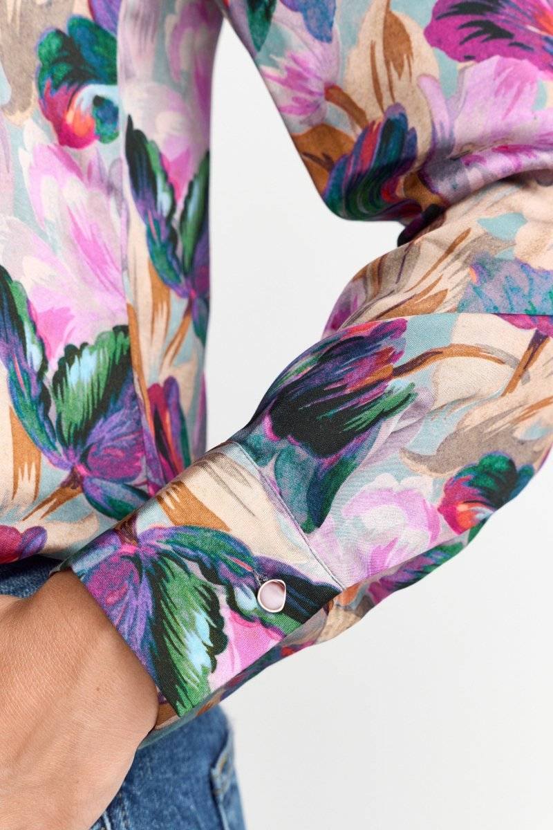 Eich & Royal Hemdkragenbluse mit Blumenprint Kostenlose Rückgabe