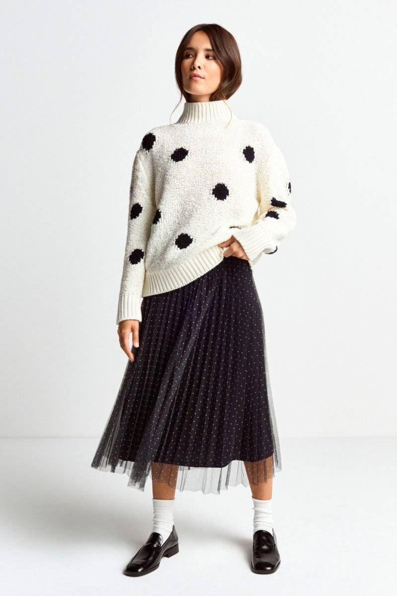 Eich & Royal Pullover mit blauen Polka Dots 50% Rabatt mit kostenlosem Versand
