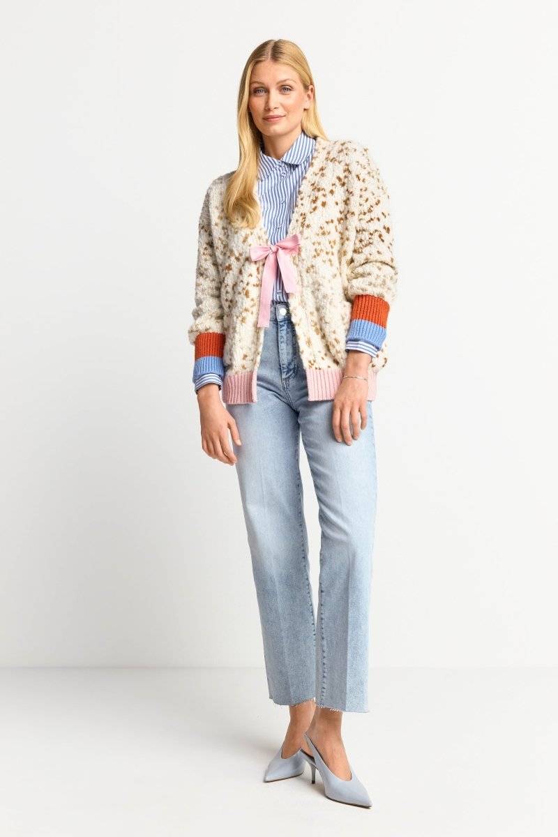 Eich & Royal Cardigan mit Kontrastbündchen und Schleife Zeitlich begrenztes Angebot