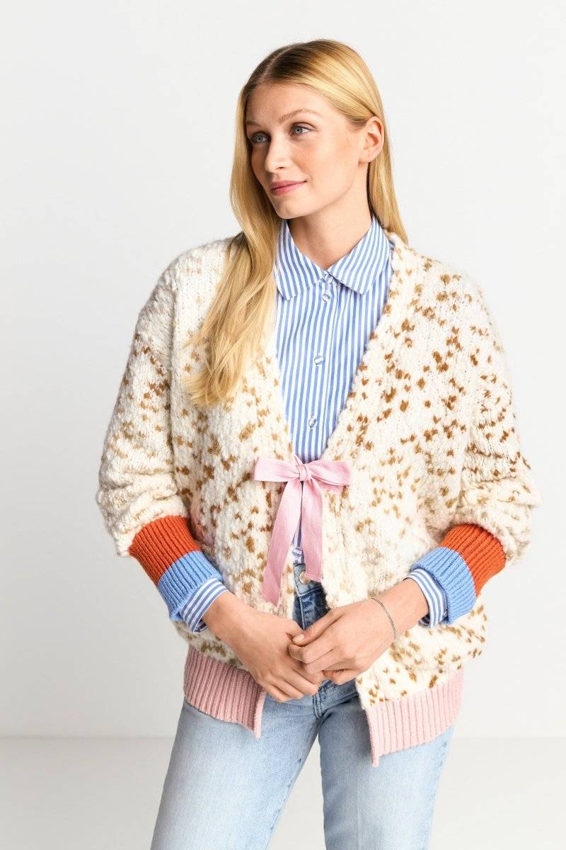 Eich & Royal Cardigan mit Kontrastbündchen und Schleife Zeitlich begrenztes Angebot