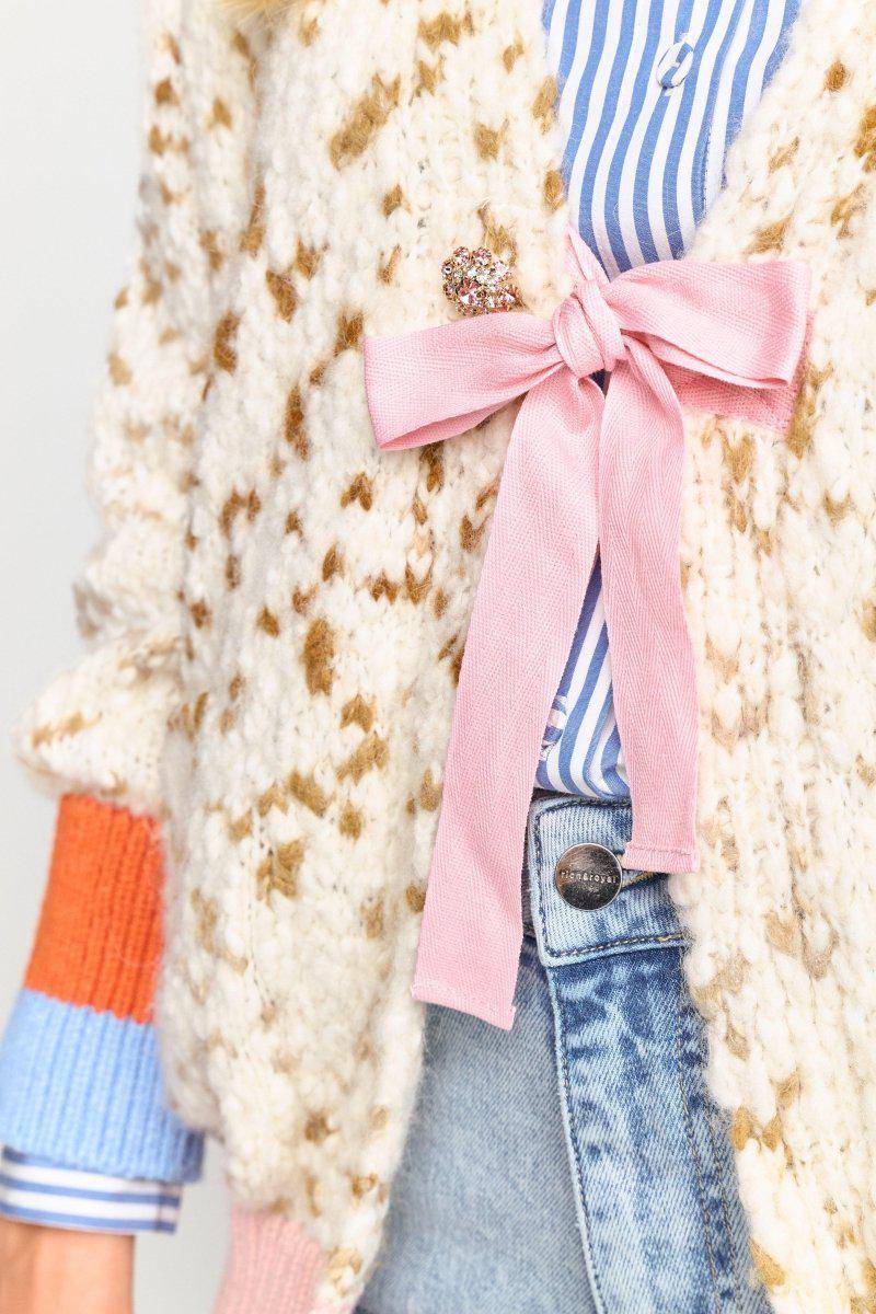 Eich & Royal Cardigan mit Kontrastbündchen und Schleife Zeitlich begrenztes Angebot