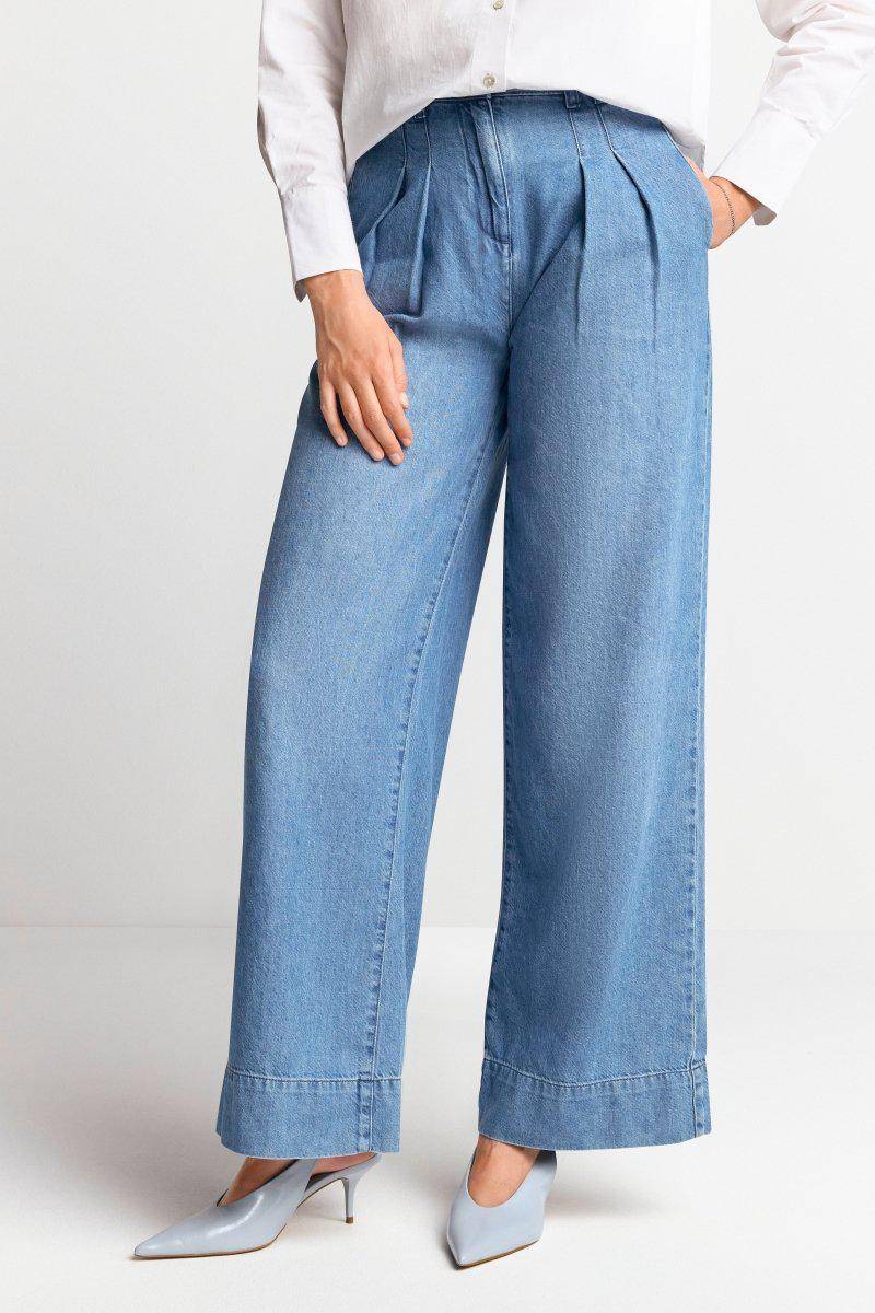 Eich & Royal Wide Leg Denim mit Bundfalten Auslauf