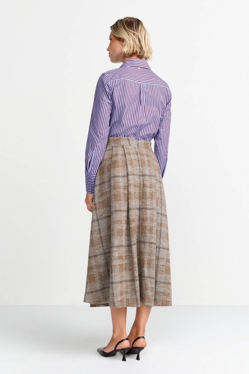 Eich & Royal Karierter High-Waist-Midirock Osterangebot