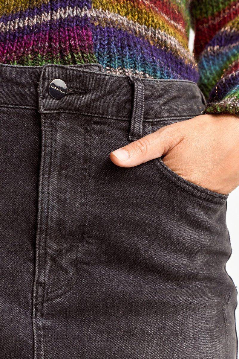 Eich & Royal Denim-Rock mit Schlitz Letzter Tag