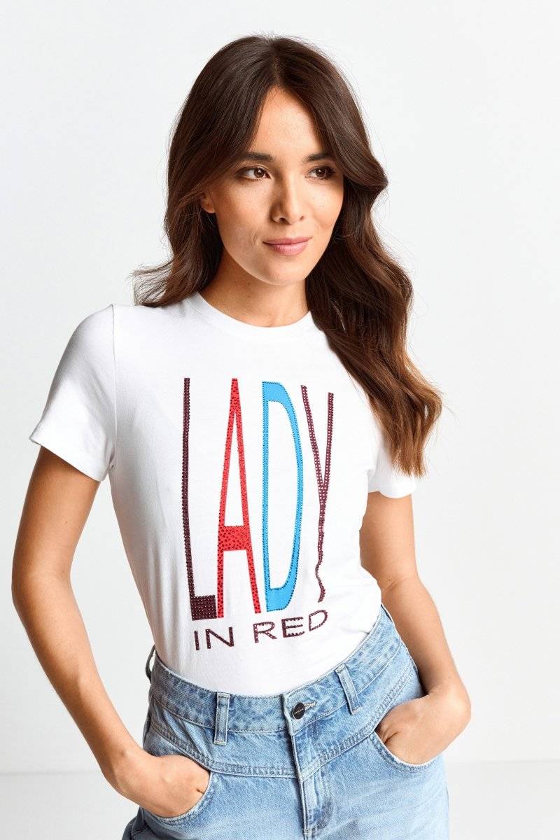 Eich & Royal T-Shirt mit Strass-Schriftzug Outlet