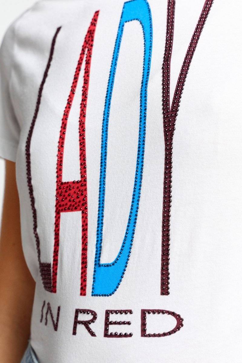 Eich & Royal T-Shirt mit Strass-Schriftzug Outlet