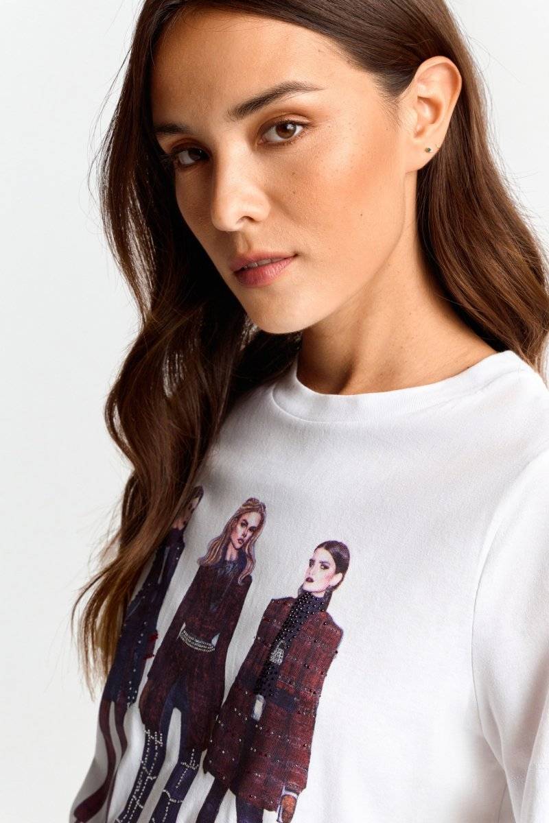 Eich & Royal Weißes T-Shirt mit Crew-Neck im Angebot