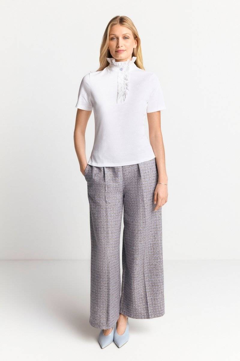 Eich & Royal Weißes T-Shirt mit Frill-Kragen Cyber Monday
