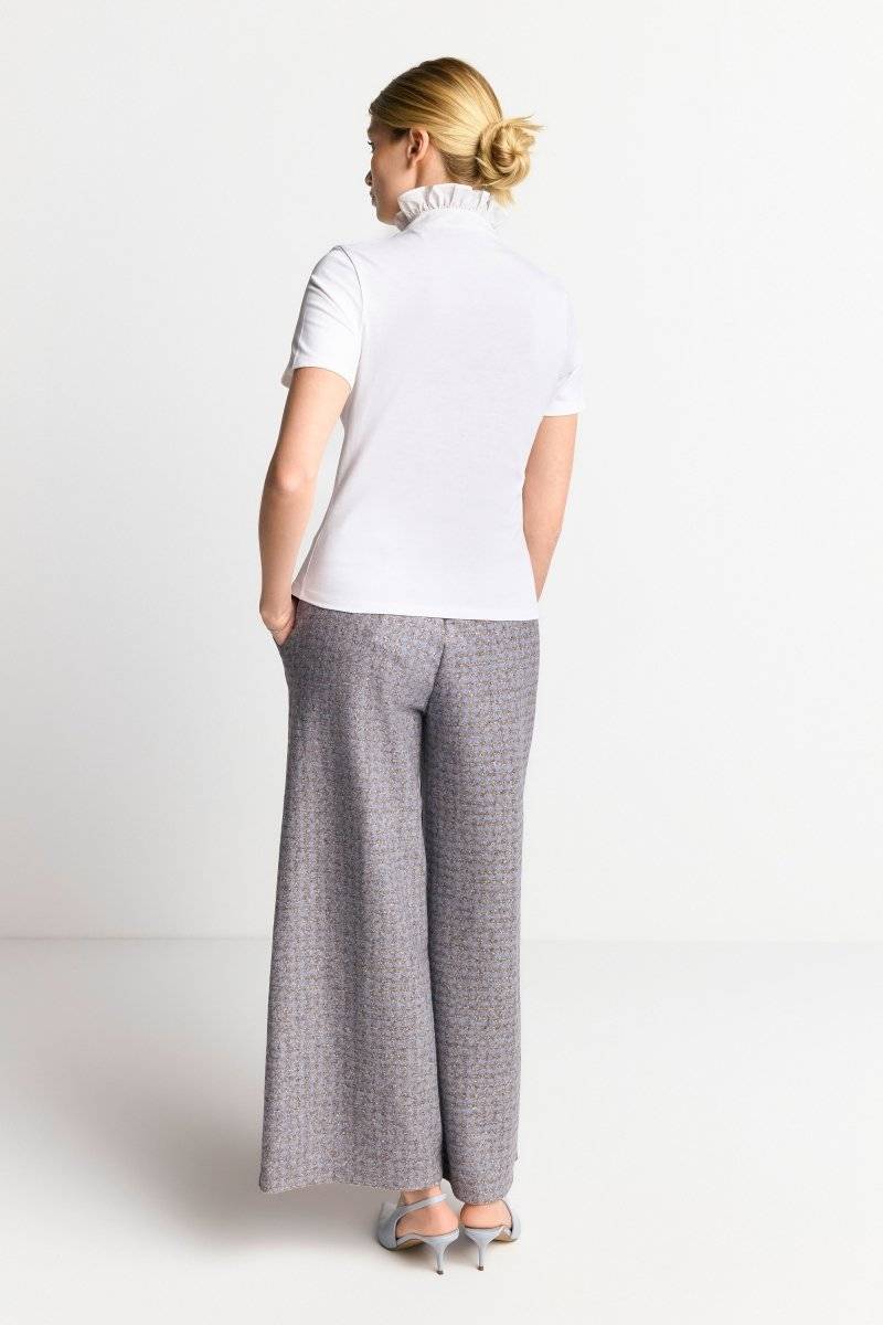 Eich & Royal Weißes T-Shirt mit Frill-Kragen Cyber Monday