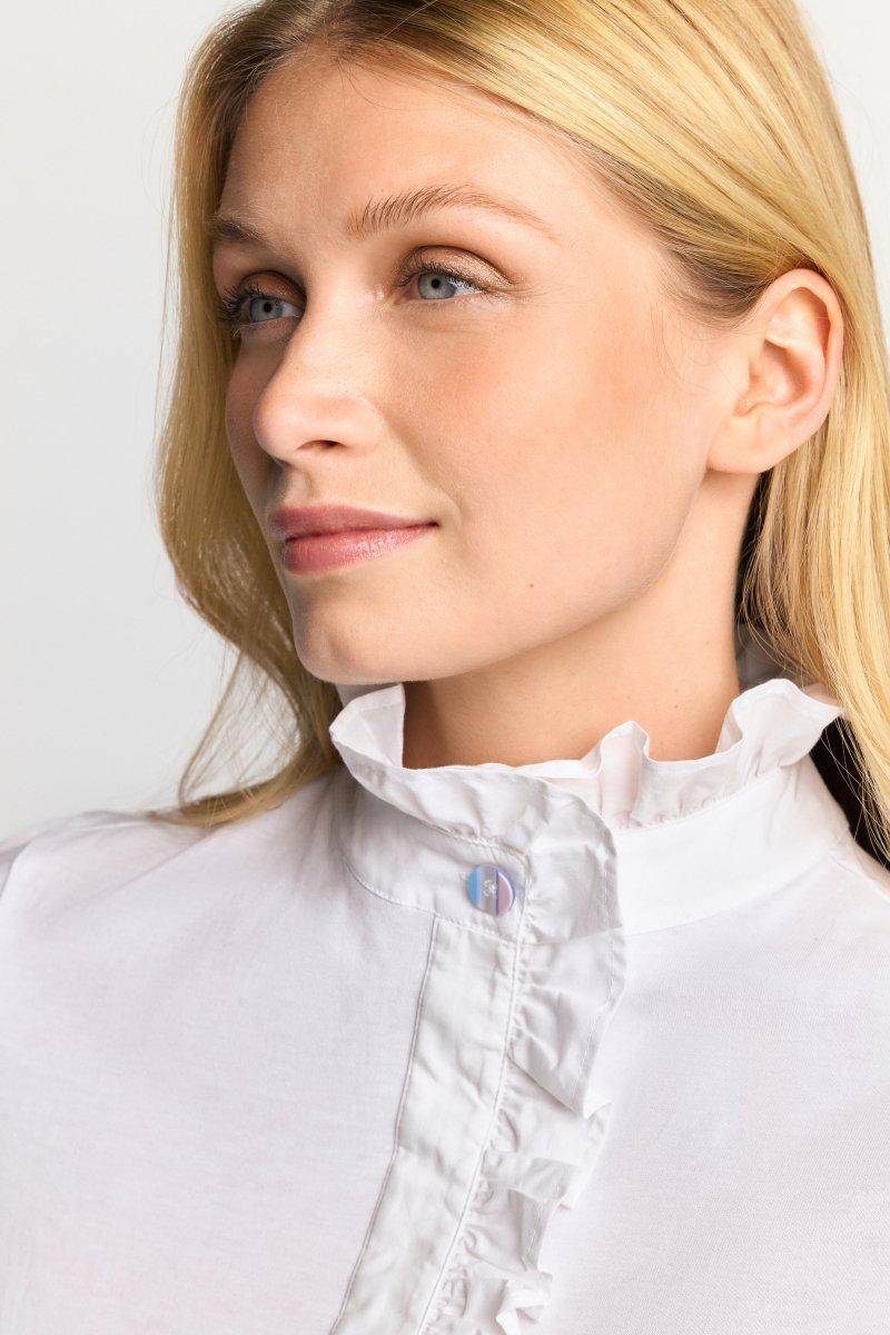 Eich & Royal Weißes T-Shirt mit Frill-Kragen Cyber Monday